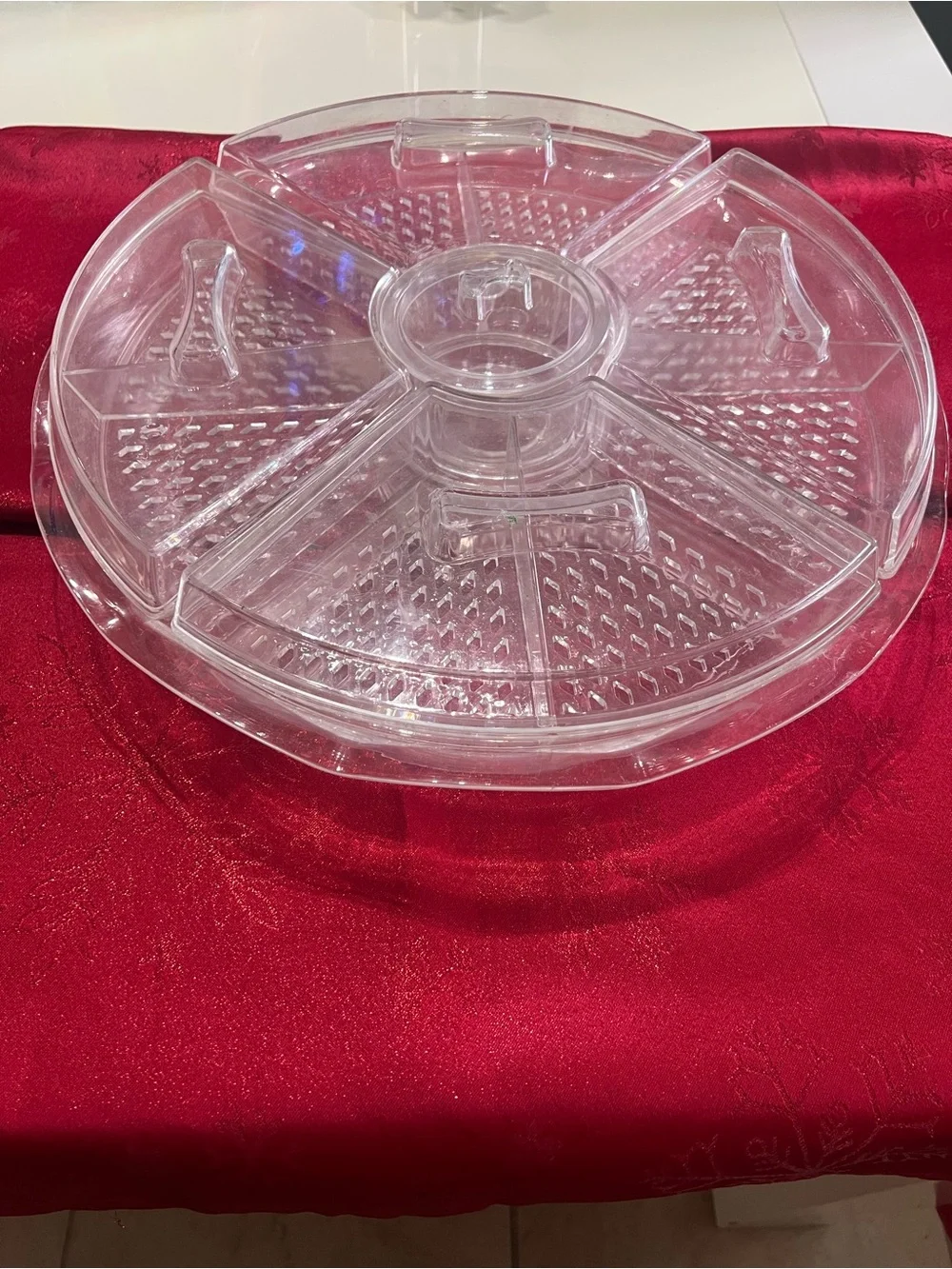 Clear Plastic 6-Compartment Party Serving Tray - Unbranded